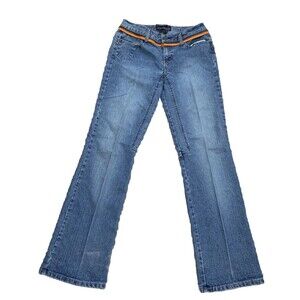 VtG Y2K Kayoto Casuals Stretch Jeans Juniors 7/8 Mid rise Zipper Detail Med Wash